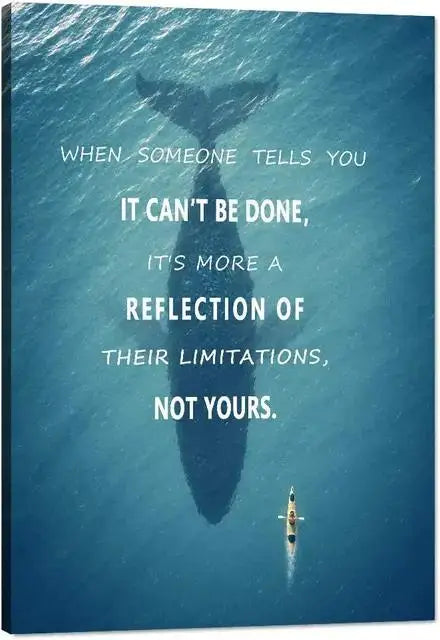 Never Give Up Quotes Canvas Wall Art  Motivational Print Decor for Office Bedroom and Home 