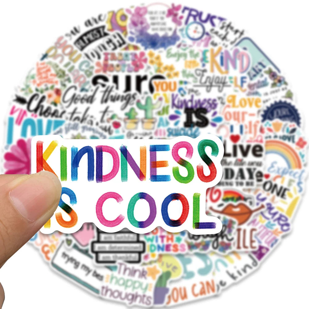 52 Pieces Motivational Phrase Stickers, Inspirational Life, for Laptop, Study Room, Scrapbooking 