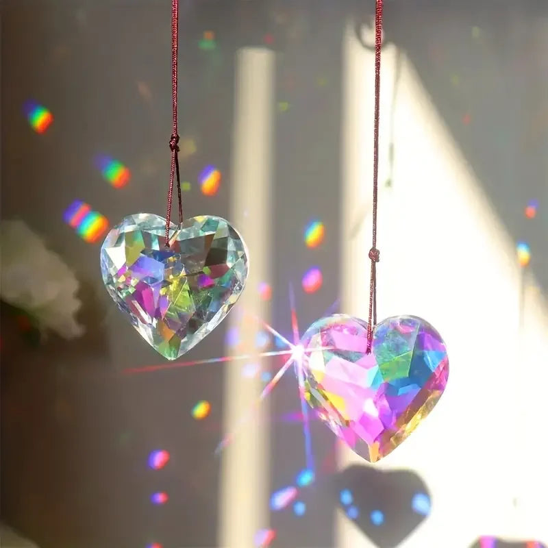 1pcs Heart Shaped Suncatcher For Window, Crystal Rainbow Maker, Pendant For Home Decor 