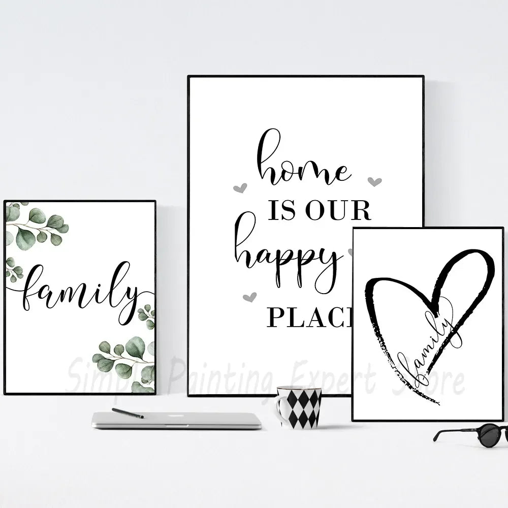 Welcome Canvas Wall Art White Poster Living Bedroom Decor 