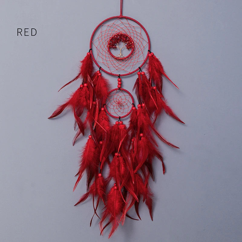 Tree of Life Feathered Dream Catcher 