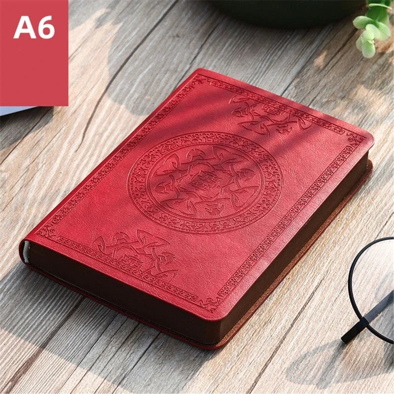 Portable Vintage Leather Notebook Diary Journal Pocket Size 140 Sheets 