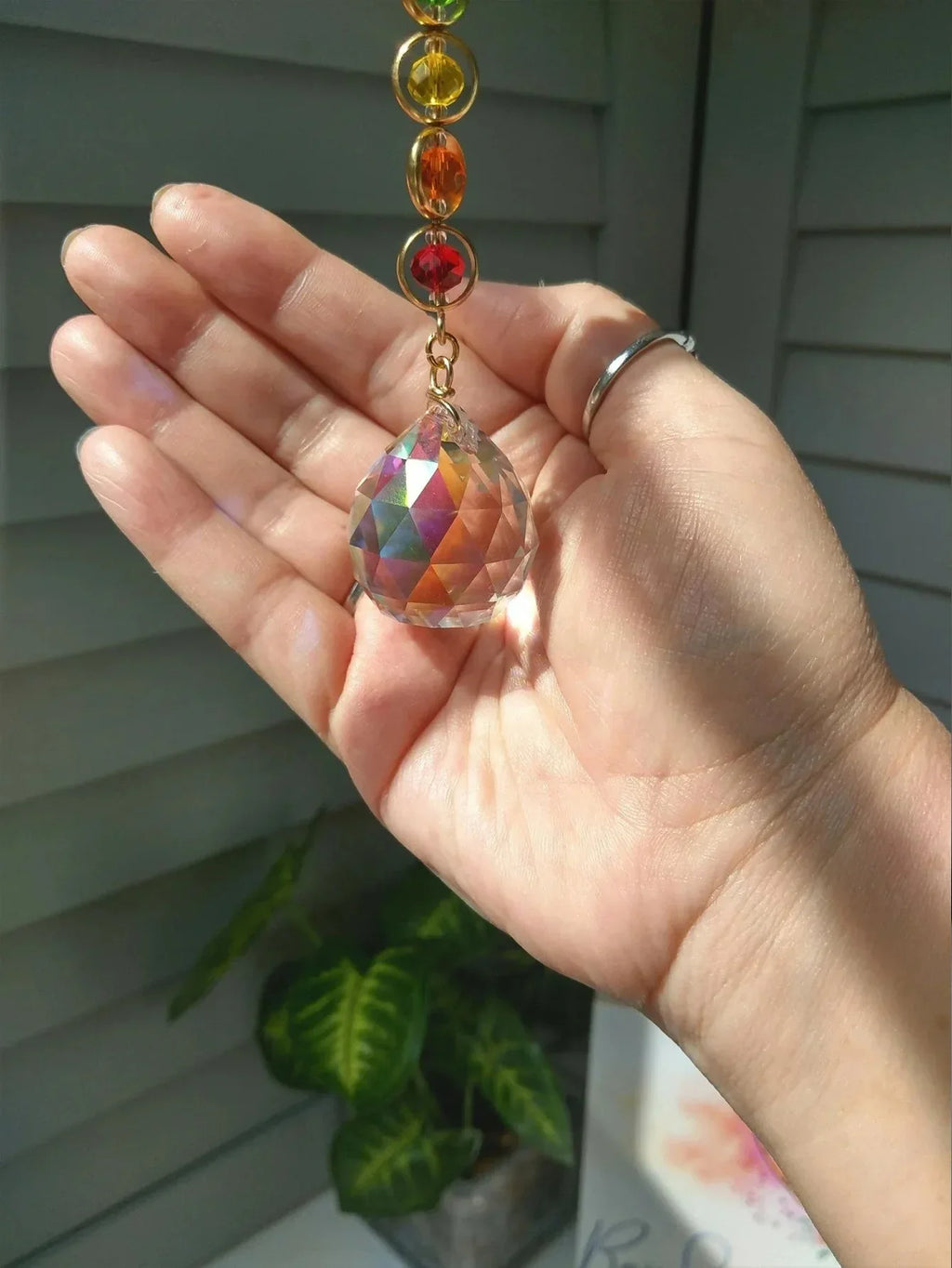 Rainbow Crystal Suncatcher, Home Decor Prism, Chakra 