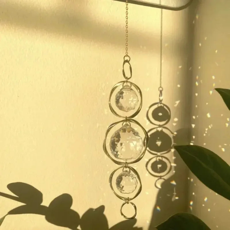 Crystal Suncatcher Hanging Decoration Rainbow Maker Light Catcher Crystal Ball Prism for Garden Outdoor Decor Window Decor Gift 