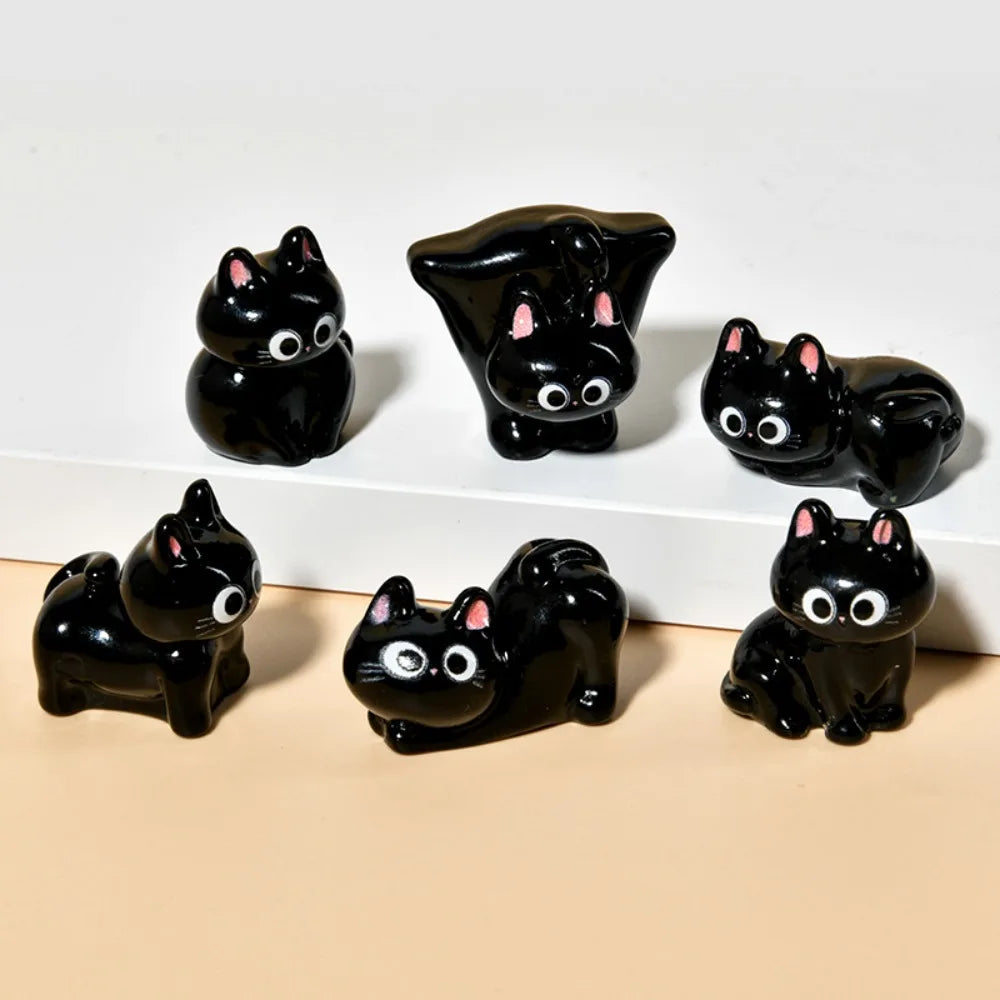 Cute Black Cats Figurine, Desktop Room Decoration 
