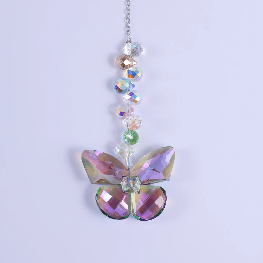 Crystal Butterfly Suncatchers for Window Hanging Ornaments, Rainbow Maker Indoor Outdoor Patio Garden Decor Gifts 