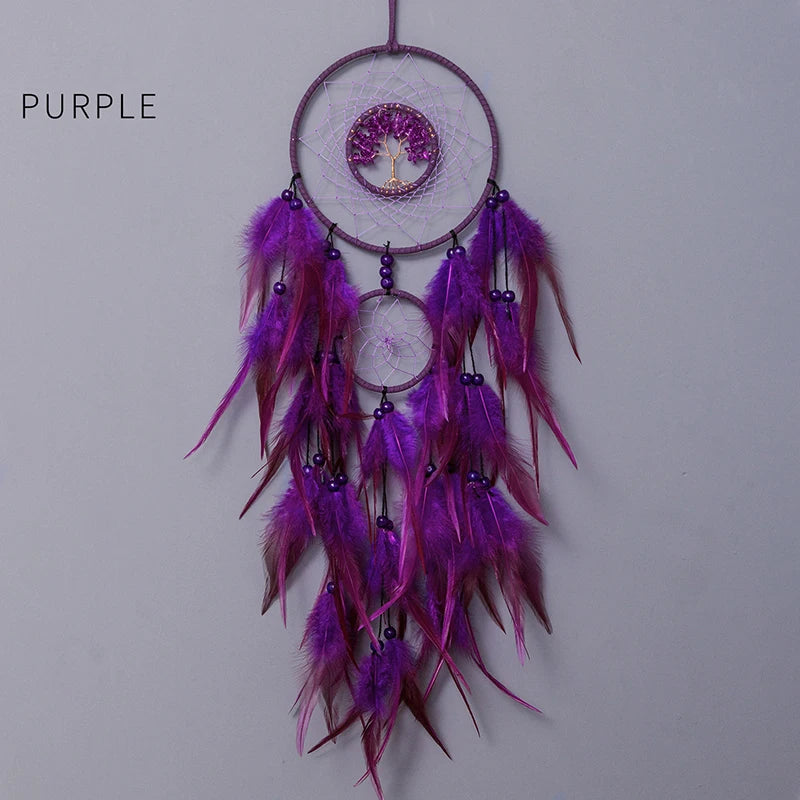 Tree of Life Feathered Dream Catcher 