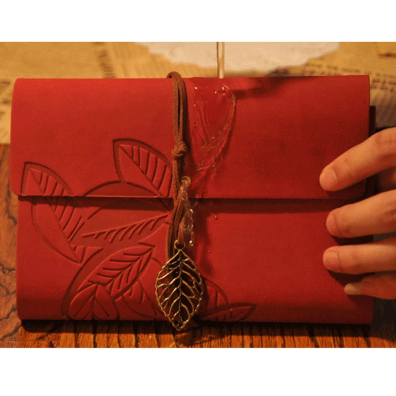 Leather Leaf Notebook, Diary, Notepad 4x6 inches 