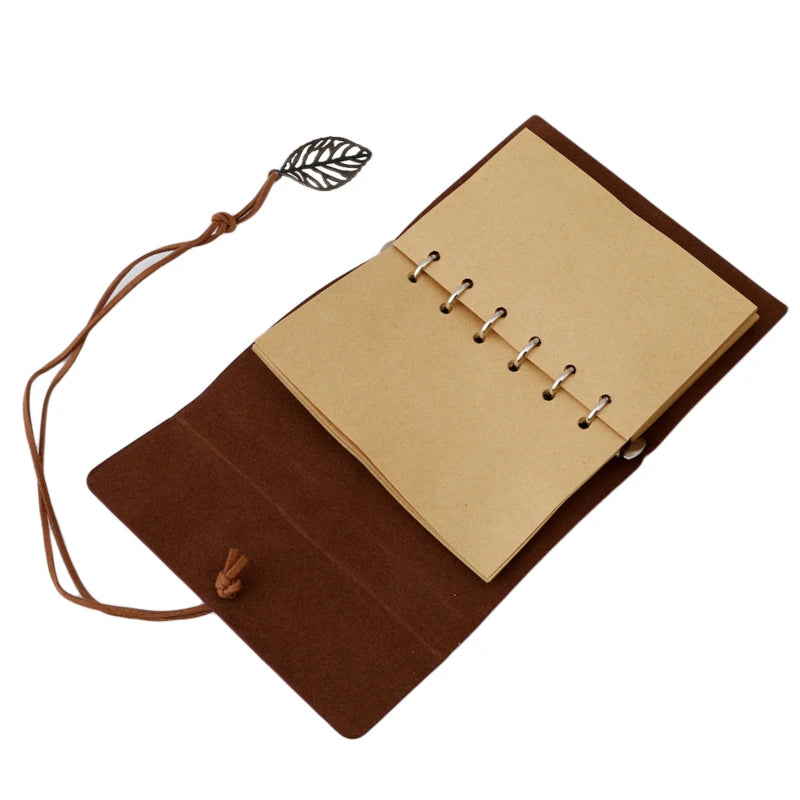 Leather Leaf Notebook, Diary, Notepad 4x6 inches 