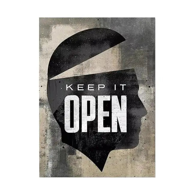 Open Minded Quotes Canvas Wall Art  Motivational Print Decor for Office Bedroom and Home 