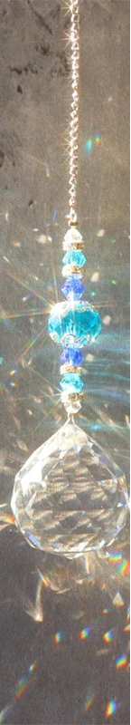 Blue Sun Catcher, Crystal Chandelier Decor, Hanging Pendant Light Catcher, Home Garden 