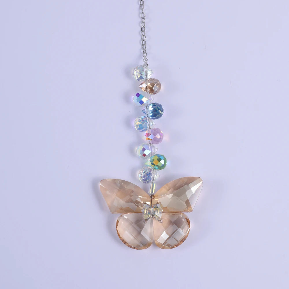 Crystal Butterfly Suncatchers for Window Hanging Ornaments, Rainbow Maker Indoor Outdoor Patio Garden Decor Gifts 