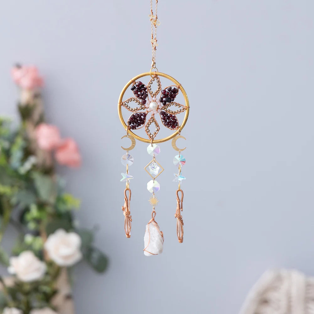 Crystal Flower Sun Catcher Prism, Home and Garden Hanging Decorations, Art 