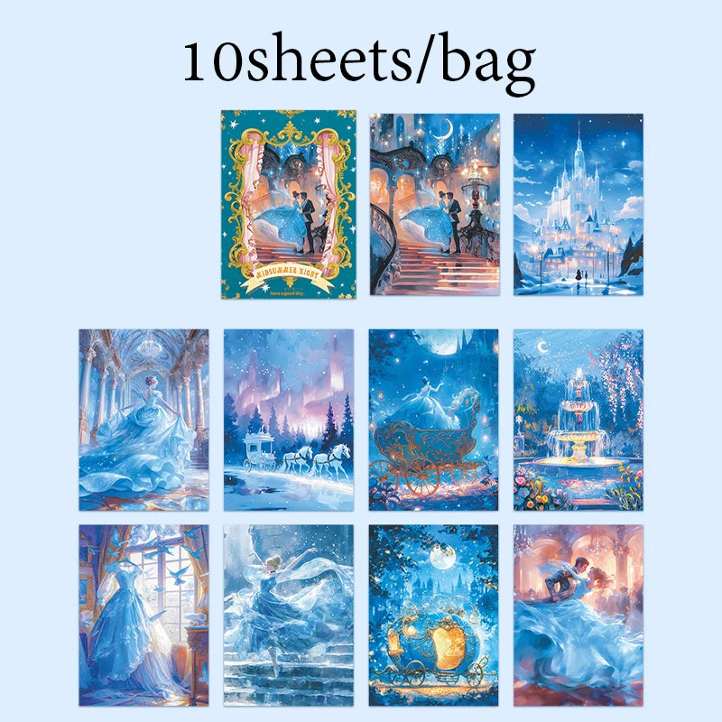 10 Sheets Dreamy Fairy Tale Stickers Theme, Fit for DIY, Scrapbook, Phone Case, Notebook & More Decorations 