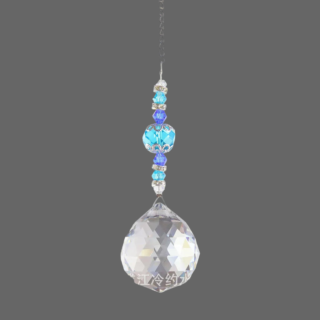 Blue Sun Catcher, Crystal Chandelier Decor, Hanging Pendant Light Catcher, Home Garden 