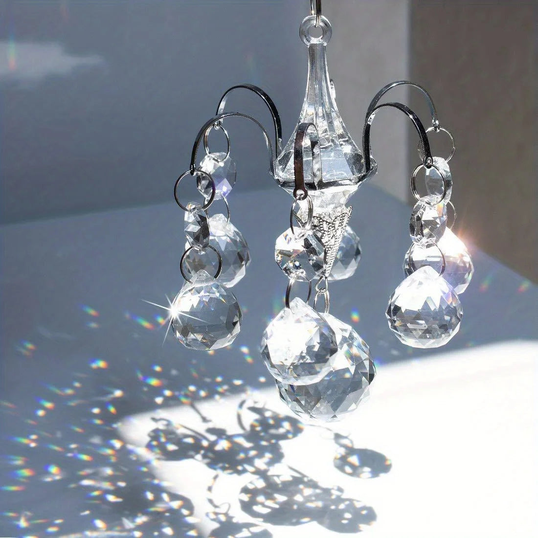 Crystal Suncatcher, Mini Chandelier For Window 