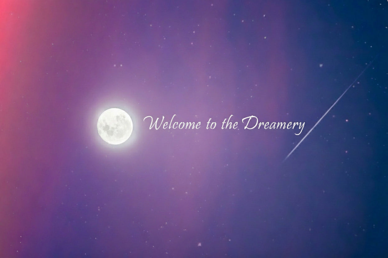 Moon and shooting star in a starry night sky