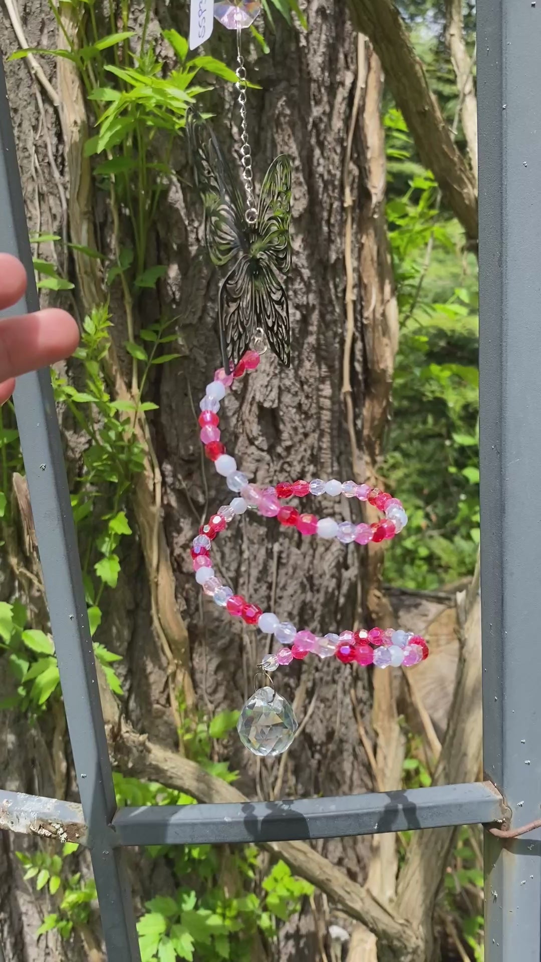 Butterfly Rose colored Suncatcher