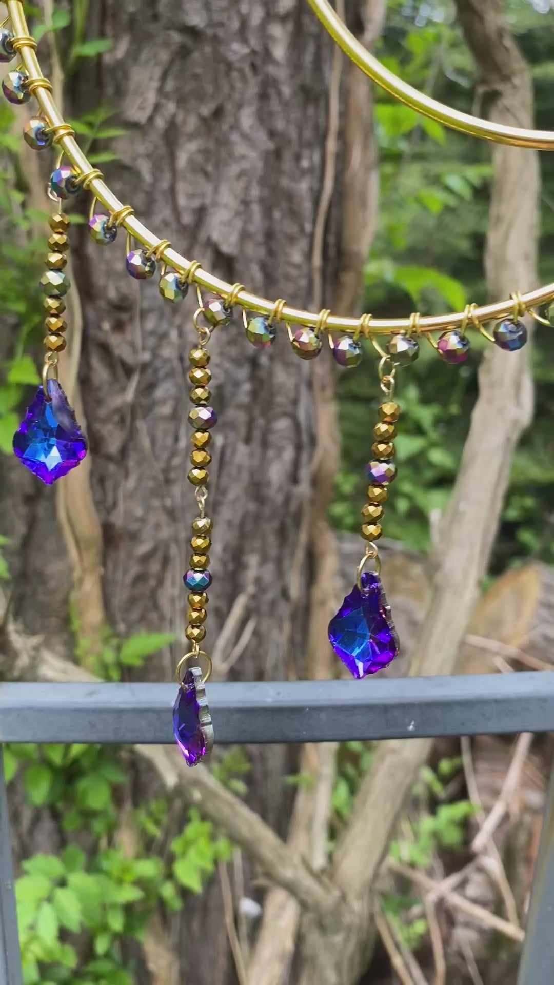 Gold and Purple Moon Suncatcher
